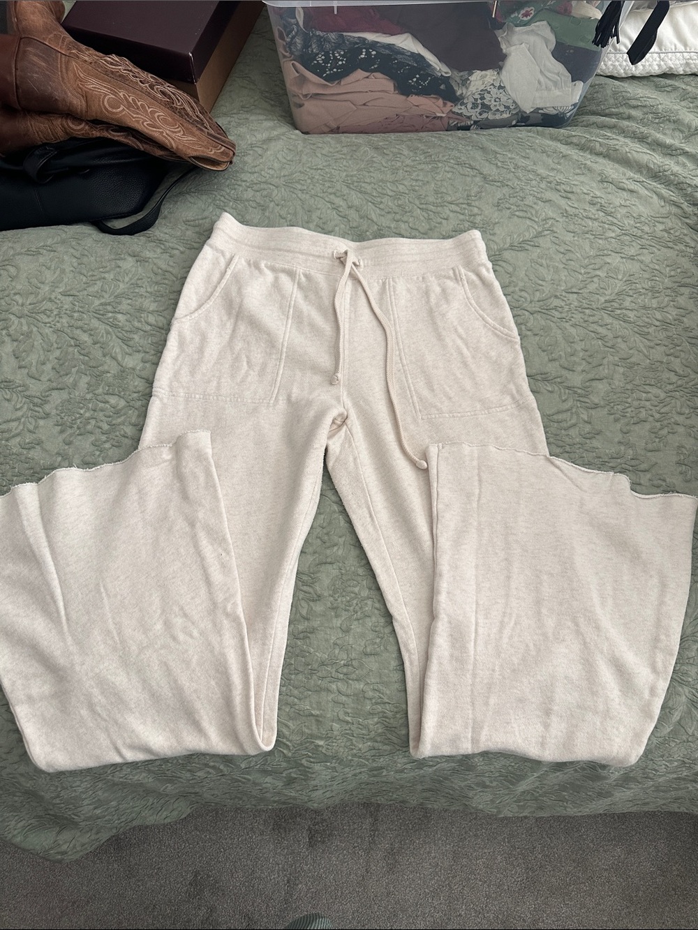 Aerie flare cream pants